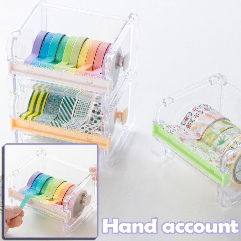 Washi Tape Dispenser Cutter Visible Desktop Multi Masking Tape Roll Holder Stationery For Desktop Diy Office Tape Dispenser Cutt