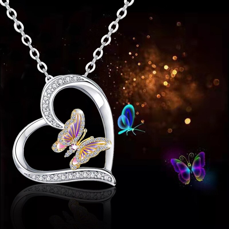 Vlinder Ketting Voor Vrouwen Vlinders Hart Charm Choker Kettingen Boho Mode-sieraden