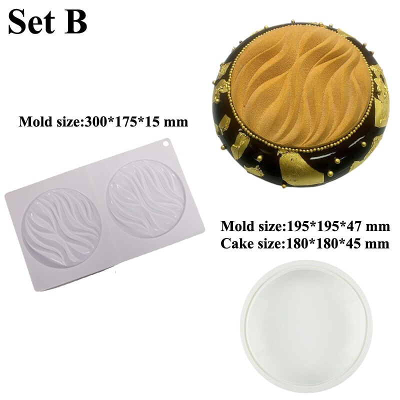 SHENHONG herramientas de decoración de Mousse de repostería moldes de pastel de textura Circular molde de silicona suministros de cocina molde para hornear postre francés: Azul cielo
