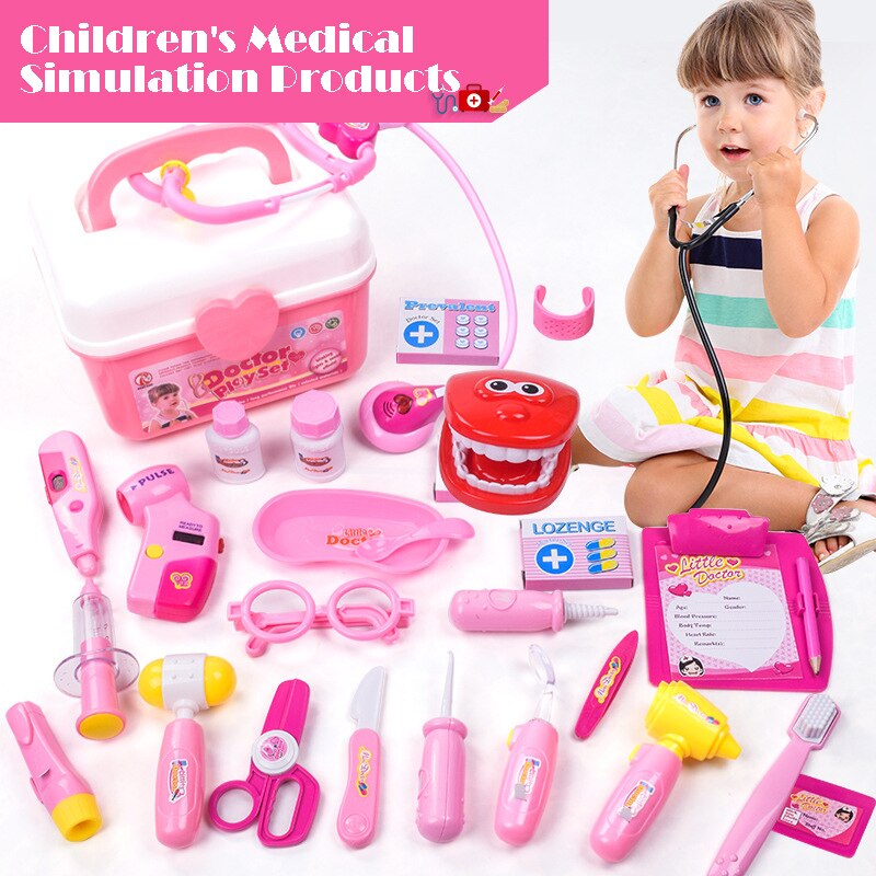 Simulation medicine box children play house doctor toy set girl nurse toy role playing props children's educational toys