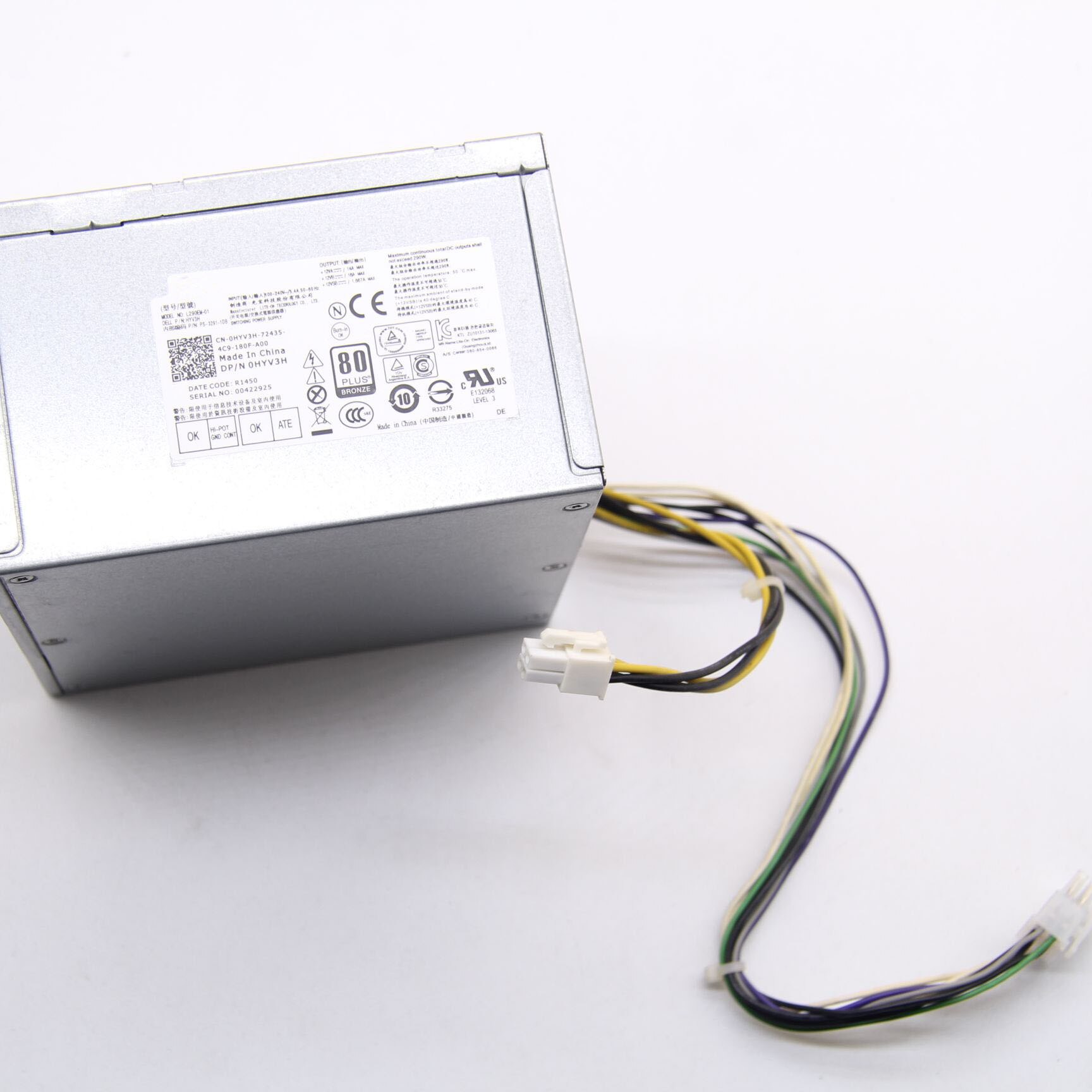 HYV3H 0HYV3H For Dell Precision T3620 T130 7020 290W MT PSU Power Supply L290EM-01