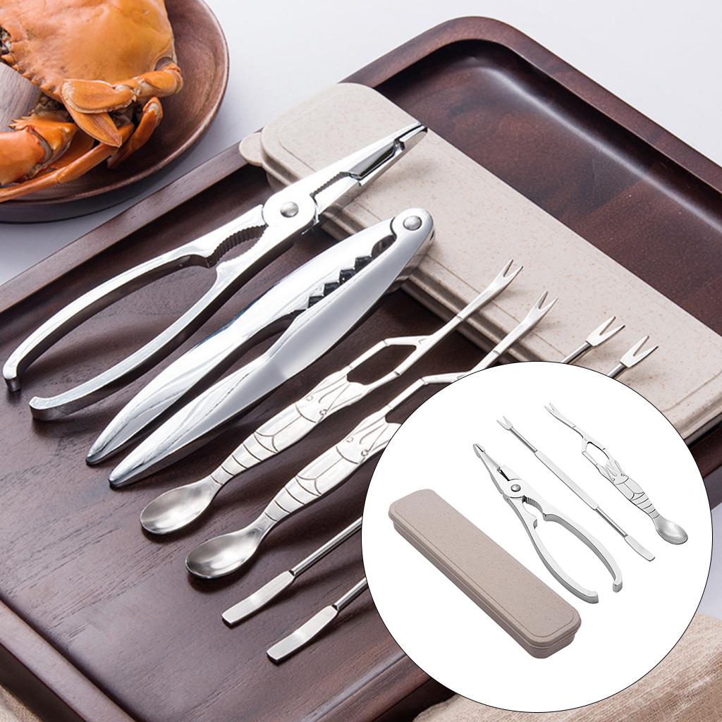 Keuken Seafood Gereedschap Set Met Storage Case Moer Crackers Krab Been Sheller Zeevruchten Vork Voor Walnoot Kreeft Moer Schelpen Pecan: 3pcs A