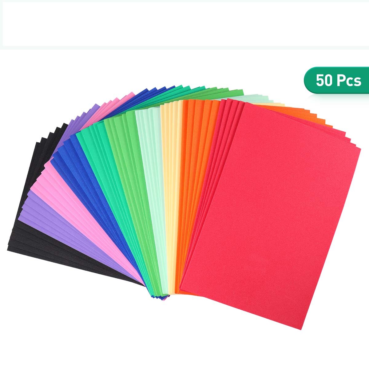 50pcs Sponge Foam Paper EVA Craft Foam Sheets 16k Handicraft Sheets Kids Arts Foam Paper for DIY Projects Scrapbooking19x26cm