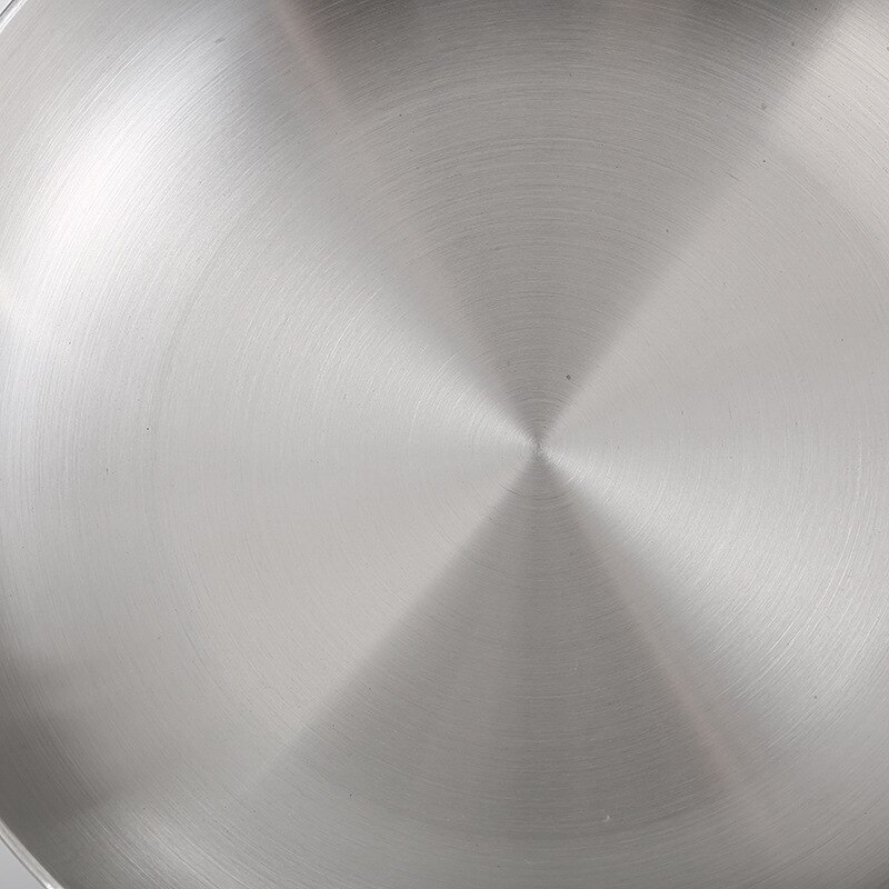 304 Roestvrij Staal Drie-Layer Stalen Wok Noodle Pan Lnduction Cooker Gas Universele Vlakke Bodem Steak Koekenpan Ongecoat