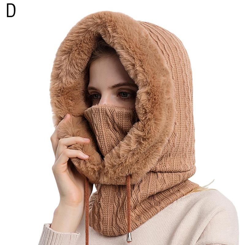 Dicke Warme Winter Hütte Haube Kalt-nachweisen Ski Deckel warm Kalt-beweis Headwear Schal Integrierte Winddicht Hütte Bergsteigen F V1u2: D