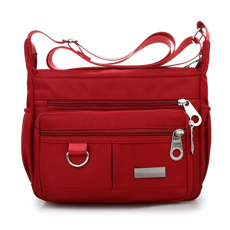 Casual Bolsos Sac A Main Vrouwen Messenger Bag Waterdichte Oxford Doek Schoudertas Grote Capaciteit Moeder Handtassen Tote Crossbody: wine red