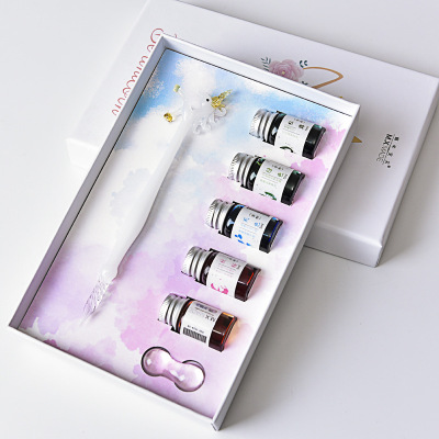 Krystalglas dip pen maleri signatur pen brevpapir: 4