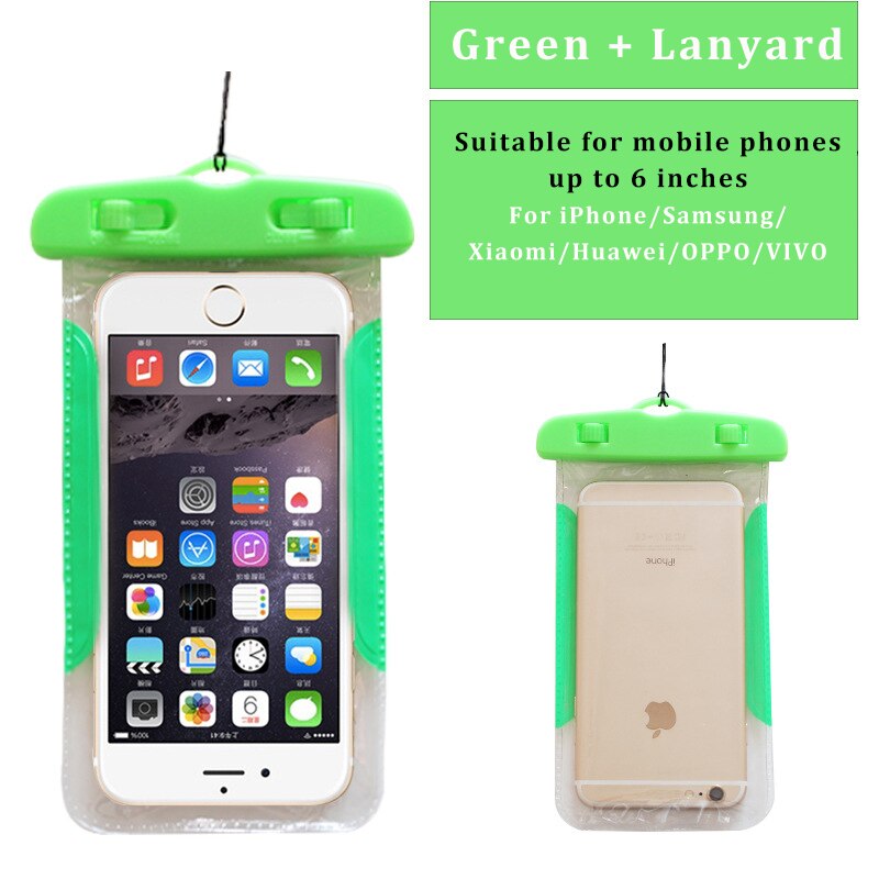 Pływające wodoodporna etui na szyję pasek na szyję smycz wielofunkcyjne podwodne TPU sucha torba dla Huawei Honor 10 P20 Lite dla iPhone 7: Green