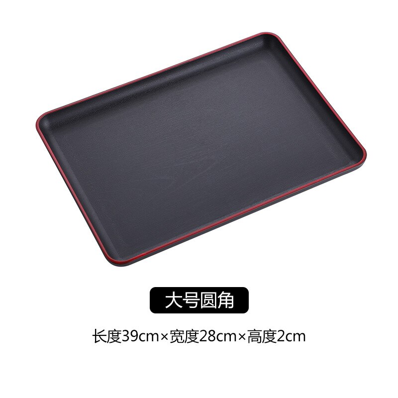 Serving Tray Rectangular Plastic Tray Food Serving Trays Anti-slip Scratch-resistant Storage Trays: BLACK XL39X28X2CM