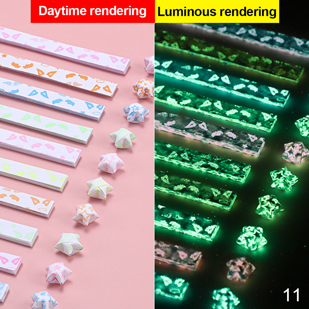 210 Vellen Lichtgevende Origami Sterren Papier 10 Kleuren Strips Lucky Star Decor Vouwen Papier Ambachtelijke Papier Diy Arts Crafting Supplies: Clear