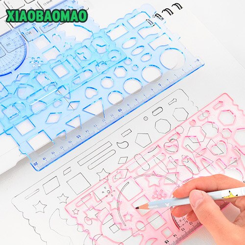 2pcs/lot Engineering drawing ruler Item Curve Template ruler office and school Painting measuring tools