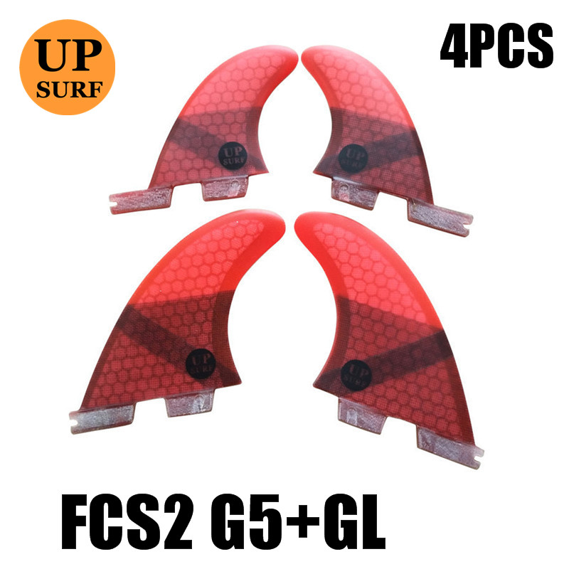 3pcs/4pcs/5pcs fcs2 pinne G7/G5/GL pinne tavola da surf stand up fcs 2 sport acquatici fcs ii pinne quilla surf stand up paddle pinna: 4PCS red