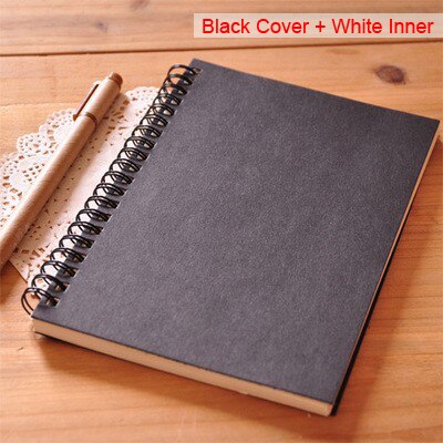 Schetsboek Dagboek Tekening Schilderen Graffiti Kleine 12*18Cm Soft Cover Blanco Papier Notebook Memo Pad School Office Pads briefpapier: Black-White Inner