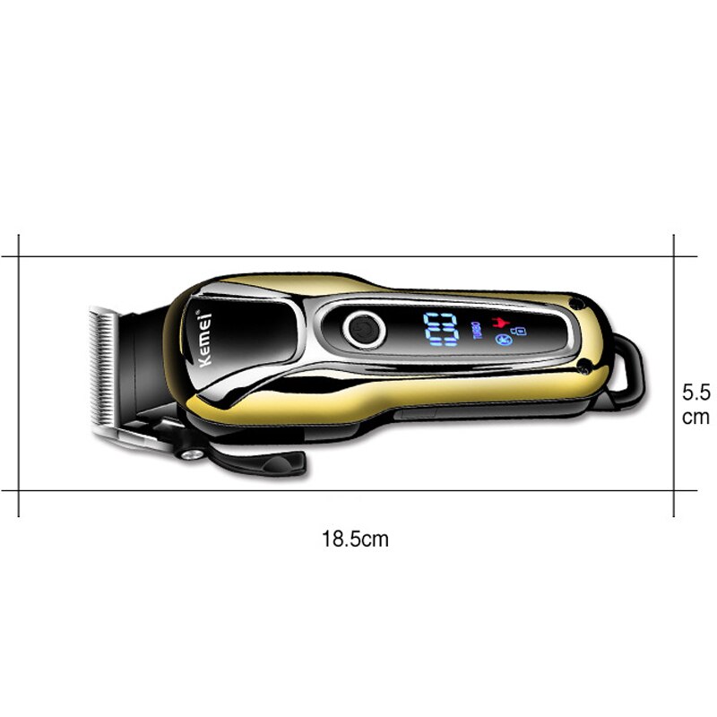 0.5-1mm Adjust-blade Clipper Kemel Machines for Barber Kmei Pro Cutter Kemey Rasor Beard Razor Kamei Whiskers Shaver LED Trimmer