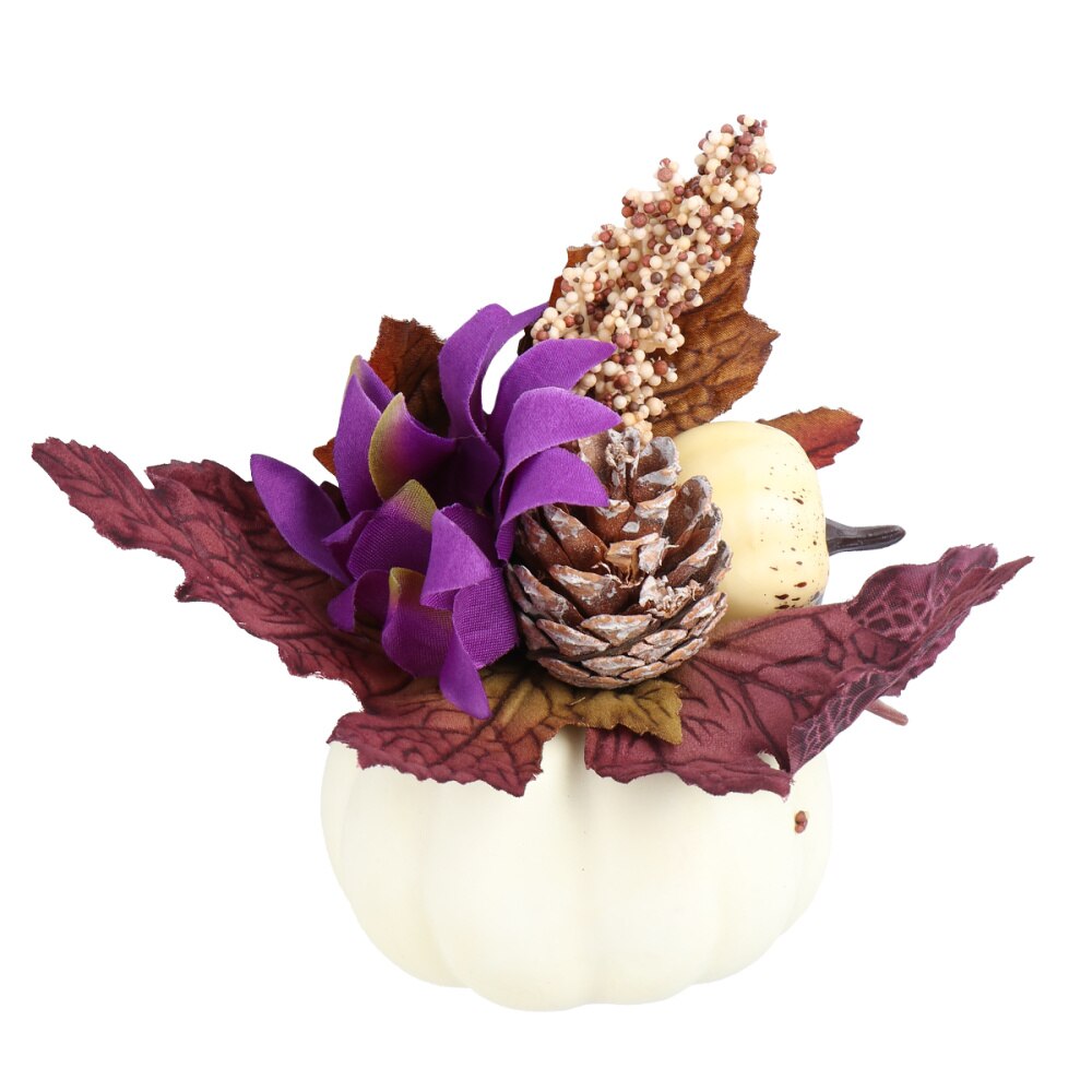 1pc husstands halloween græskar dekoration efterårsfarve desktop dekoration (hvid)