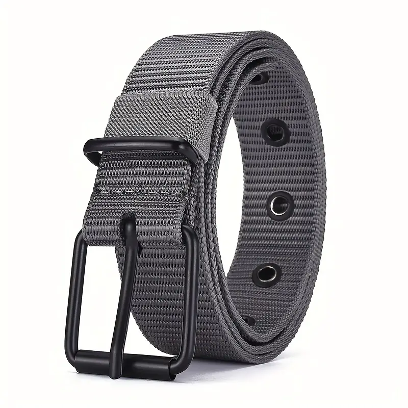 Cinturón de nailon súper duradero para hombre con hebilla de liberación rápida, adecuado para ropa de trabajo diaria, versátil tanto para hombres como para mujeres: Negro