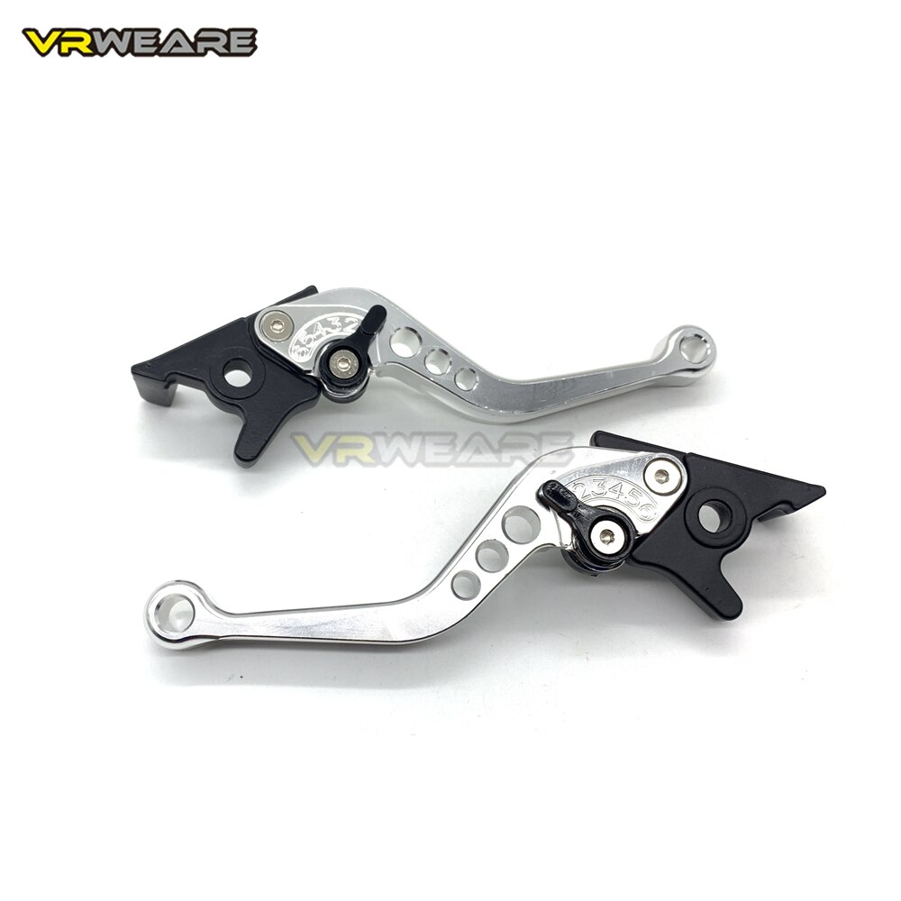 CNC Alloy Motorcycle Clutch Brake Lever Handle Left right brake Fit for Motorbike Modification: SILVER