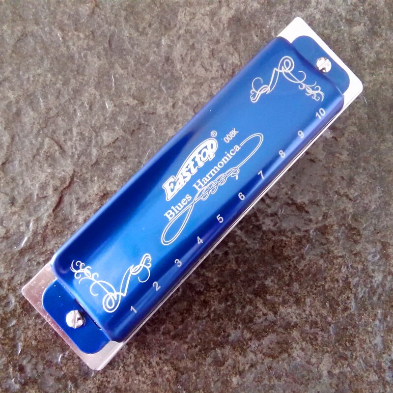Easttop Harmonica Diatonic 10 Holes Blues Harp 2 Color 12 Keys/Low F Mouth Ogan woodwind Musical Instrument T008K Melodica gaita