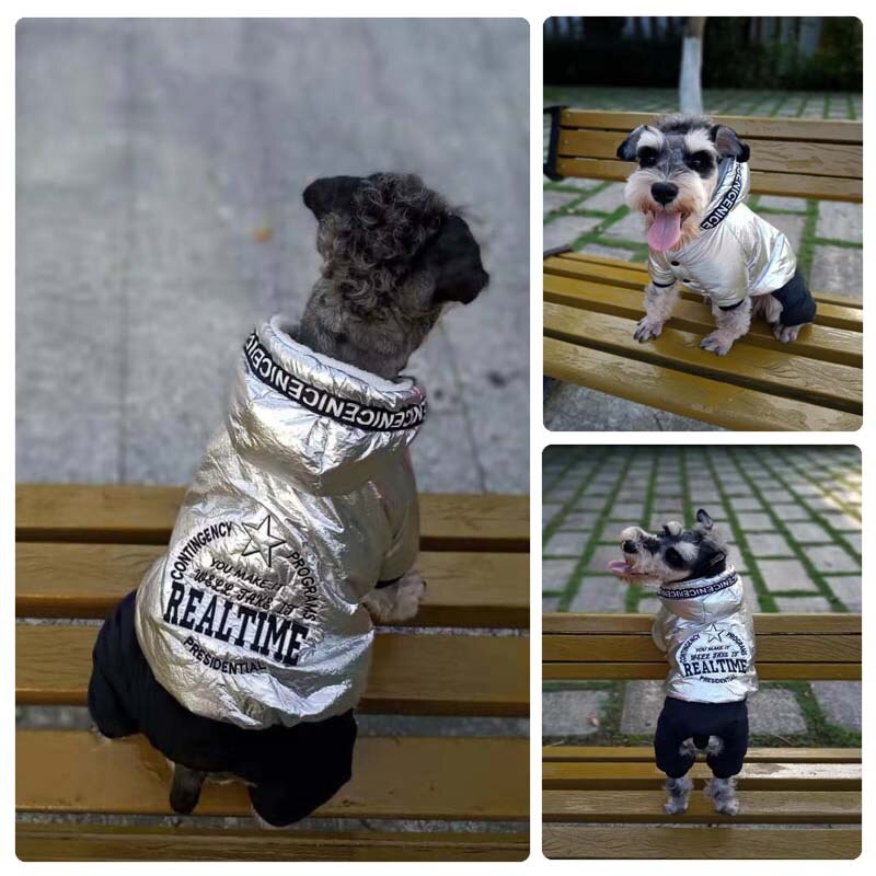 Roupa de inverno para cachorros, macacão quente para cães de quatro pernas, roupa para cachorro pequeno, grosso, casacos para chihuahua buldogue