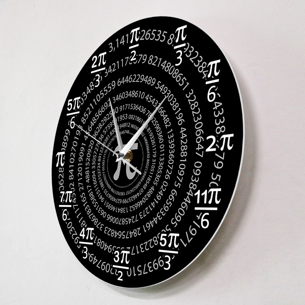 Pi 3.14 Wiskunde Wandklok Klaslokaal Muur Decor Math Wetenschap Wall Art Decoratieve Muur Horloge Pi Dag Math Liefhebbers