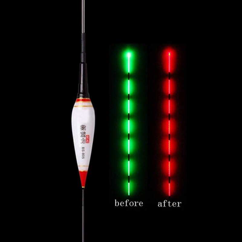 Fishing Float Alarm Fish Bite Bait Smart Gravity Sensor LED Light Color Change Automatic Night Electronic Changing Buoy: A1
