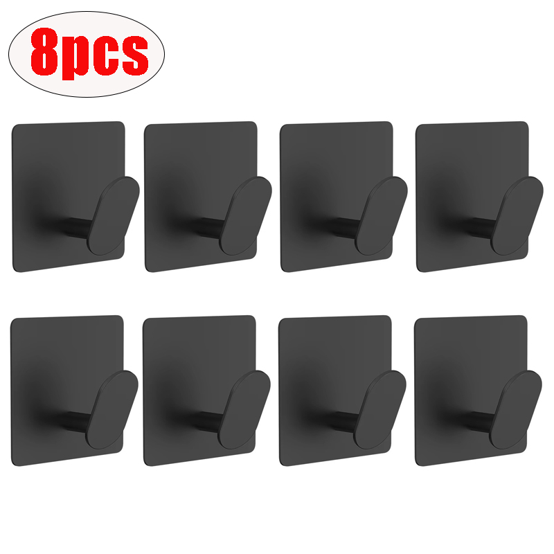 Ganchos para bata de baño de acero inoxidable, gancho adhesivo para pared, toallero, Hardware de cocina y baño, gancho para colgar multiusos, 4/1 Uds.