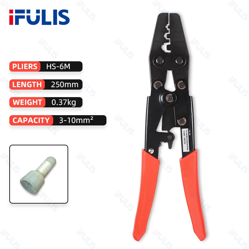 Japanese Multi-functional Crimping Tool Plier Pliers Pressure Clamp Crimper Crimp Electrical For Ferrule Hand Mini Small: HS-6M