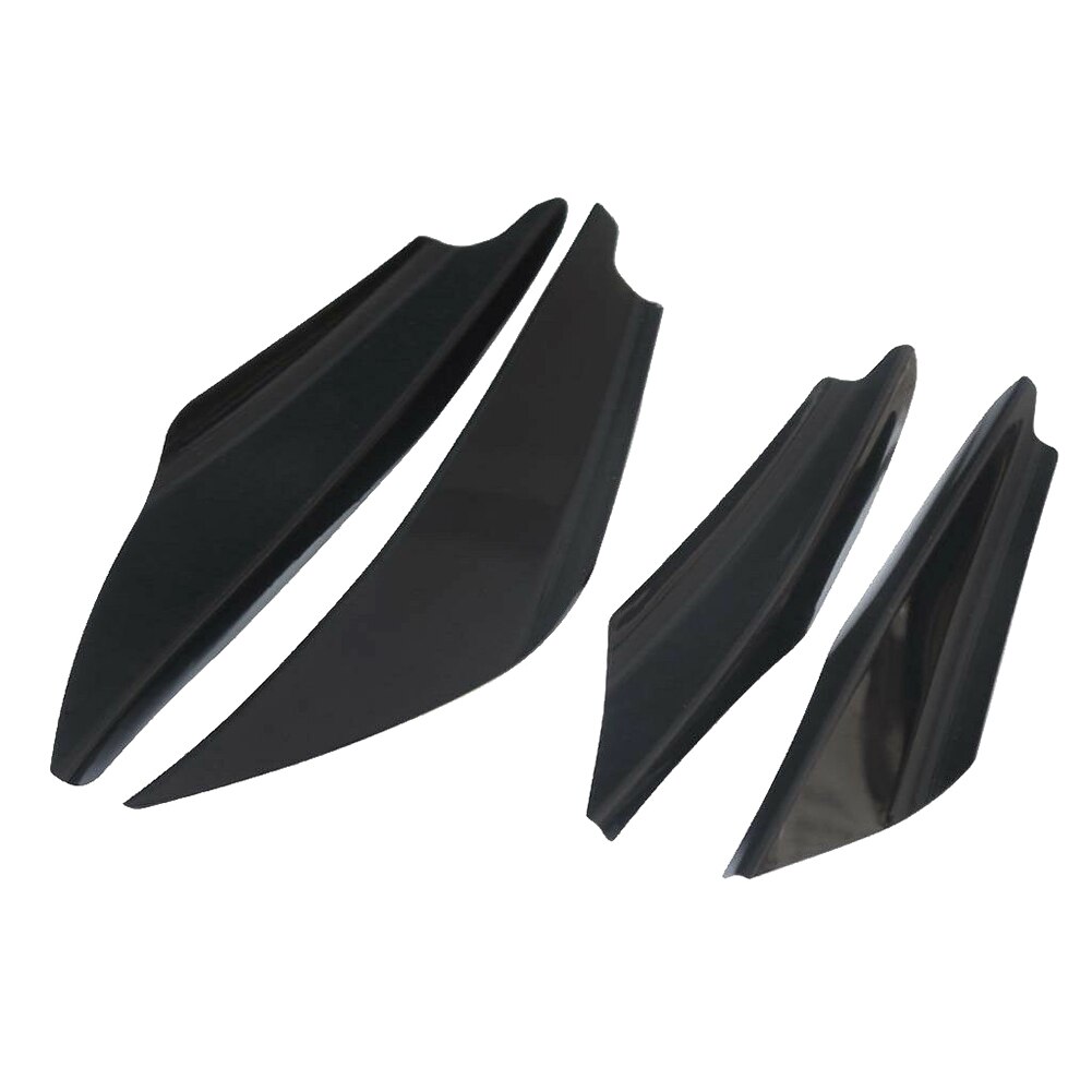 4 Pcs Universal Black Front Bumper Side Canards Splitters Fins Lip Splitters Fin Air trim Auto Body Side Wing Canards Splitters