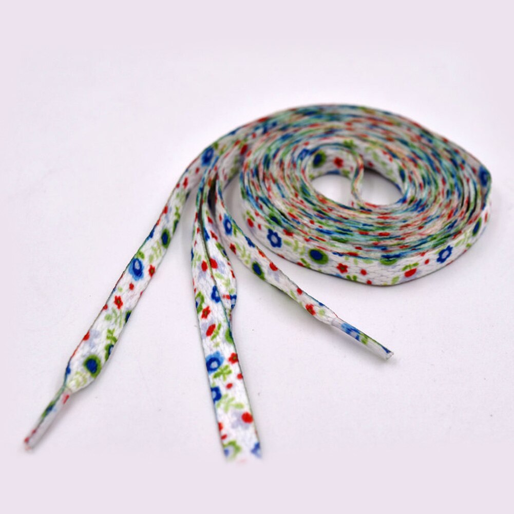 120cm flate skolisser for uformelle joggesko små freshe trykkserier skolisser polyester sko lisser mønster sport: Grønn