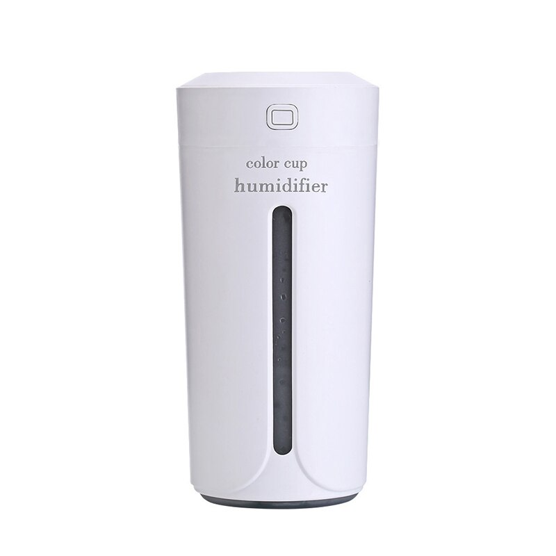 Ambientador de coche con USB, Humidificador ultrasónico de Color para el hogar, humidificador para el coche, purificador, atomizador, lámpara LED, difusor de aromaterapia: White