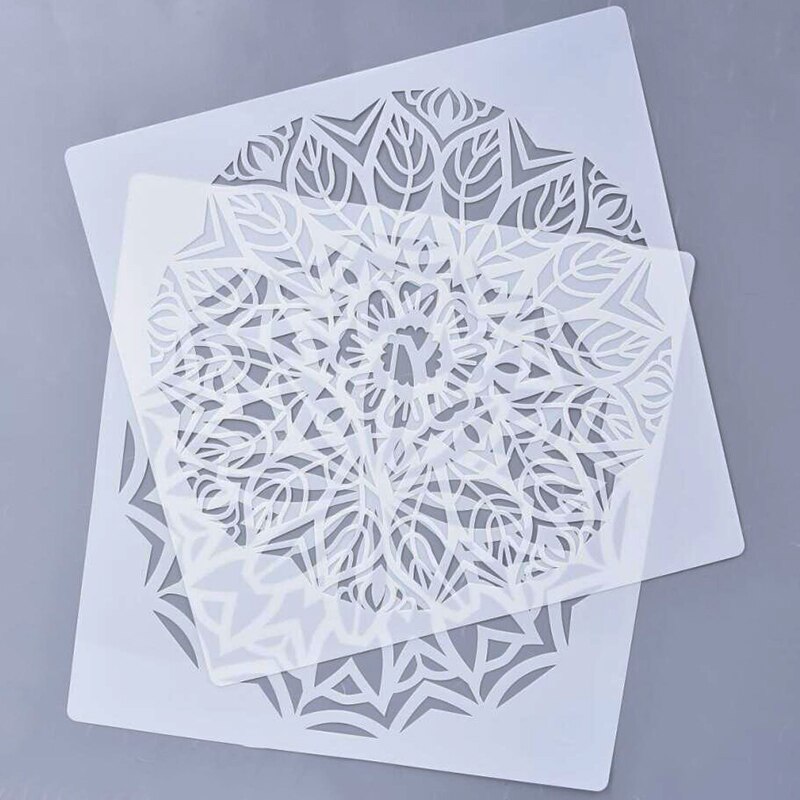 Mandala Lotus Schablone Malerei Geometrie Boden Zauberstab Dekorative Vorlage DIY Sammelalbum Färbung Präge Album Werkzeug