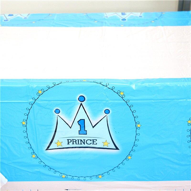 108*180cm Prince Theme Prince Crown Tablecover Birthday Party Decoration Kid Favors Supplies Events Tablecloth Happy Baby Shower