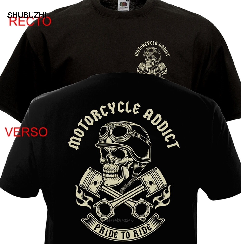 Motorcykel addict biker chopper bobber motard motorrad sommer kortærmet plus størrelse print mænd t shirt sommer t shirt