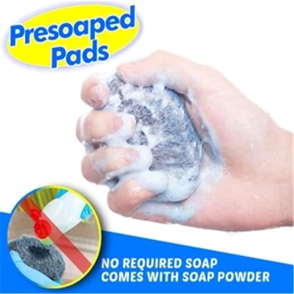 10PCS Multifunctional Use Steel Wool Soap Pads Cleans To a Brilliant Soap Kitchen Cleaner Cleaning Ball Accessiores