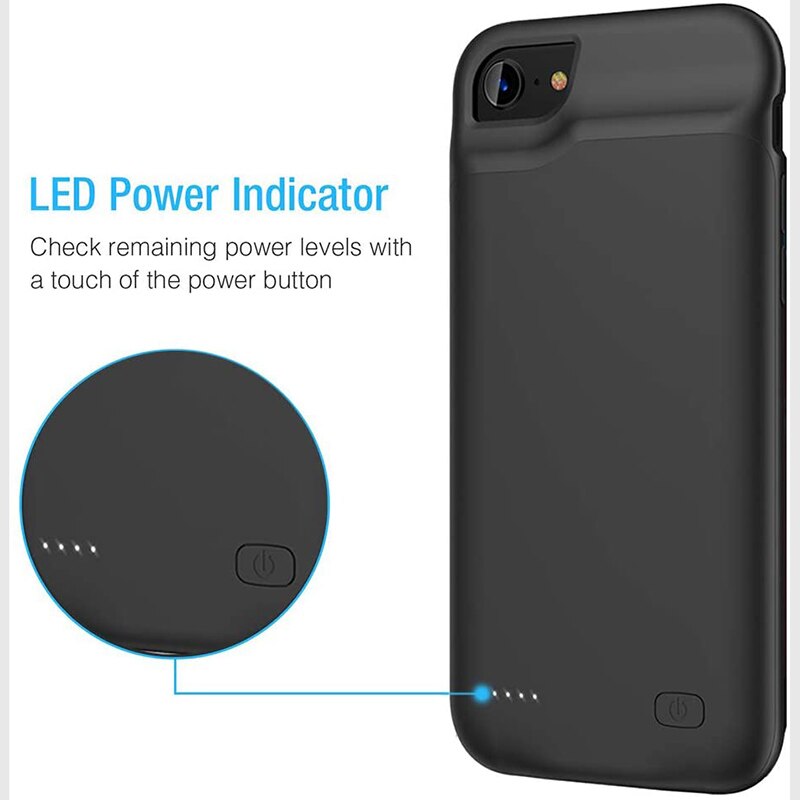 6000Mah Voor Iphone 6 6S 7 8 Se Power Bank Batterij Case Opladen Batterij Lader Power bank Voor Iphone 6 6S 7 8 Plus