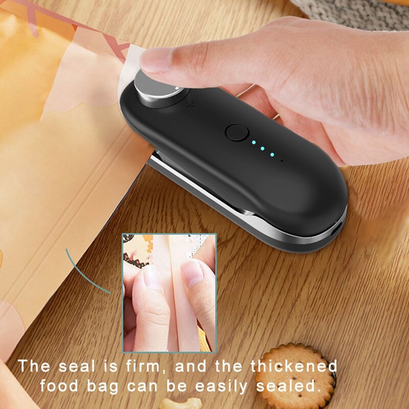 Mini Zak Sealer, Handheld Warmte Sealer Draagbare Tas Sealer Usb Oplaadbare Reizen Voor Keuken Voedsel Snack