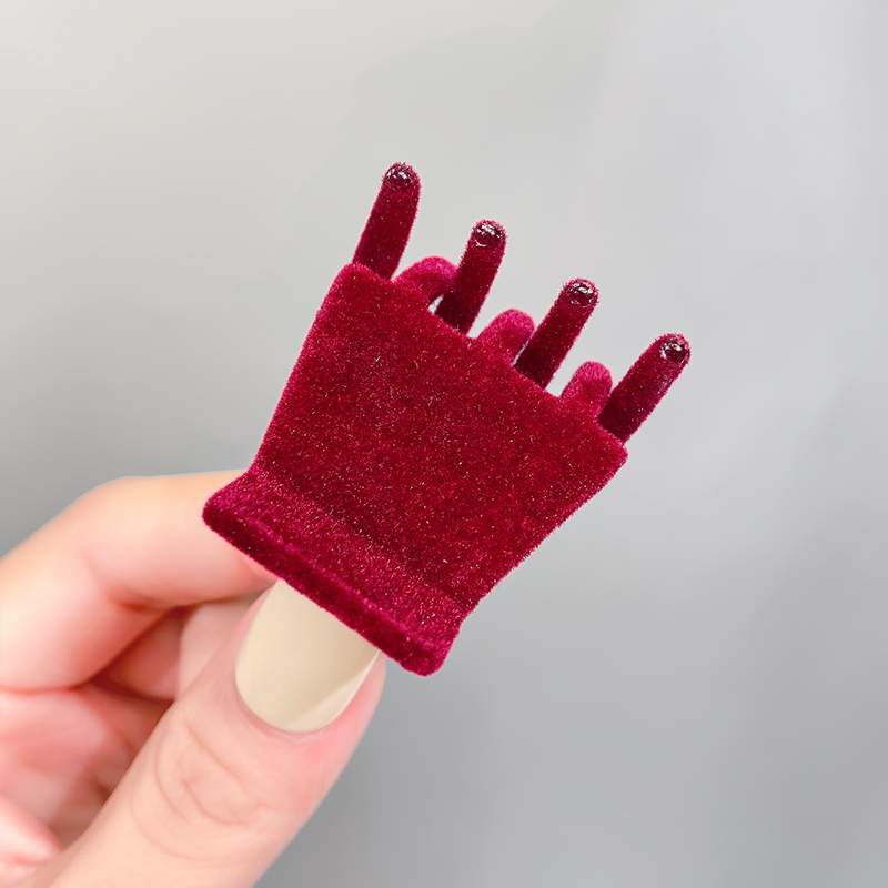 Women Vintage High Ponytail Fixed Geometric Small Hair Claws Lady Convenient Headband Hair Clip Hairpin Hair Accessories: red velvet