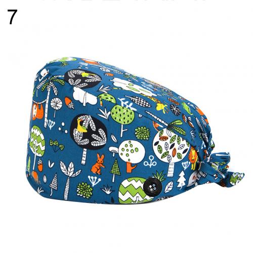 1PC Waschbär Fox Drucken Unisex Outdoor Sport Schweißband Kappe Schweiß Absorbierende Chirurg Krankenschwester Peeling Kappe Mit Taste Einstellbar Hut: 7