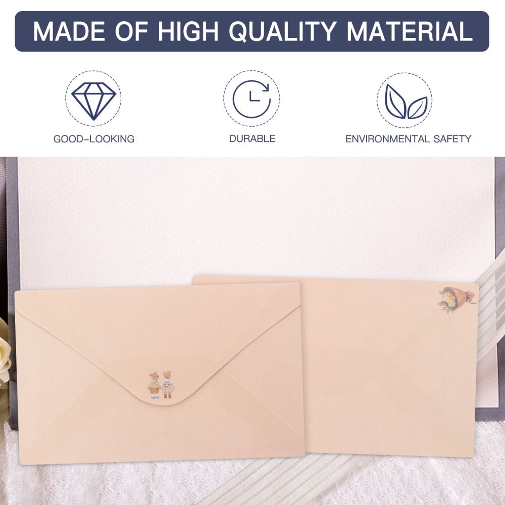54pcs Lovely Smooth Letter Paper Envelope Set Letter Writing Paper for Blessings