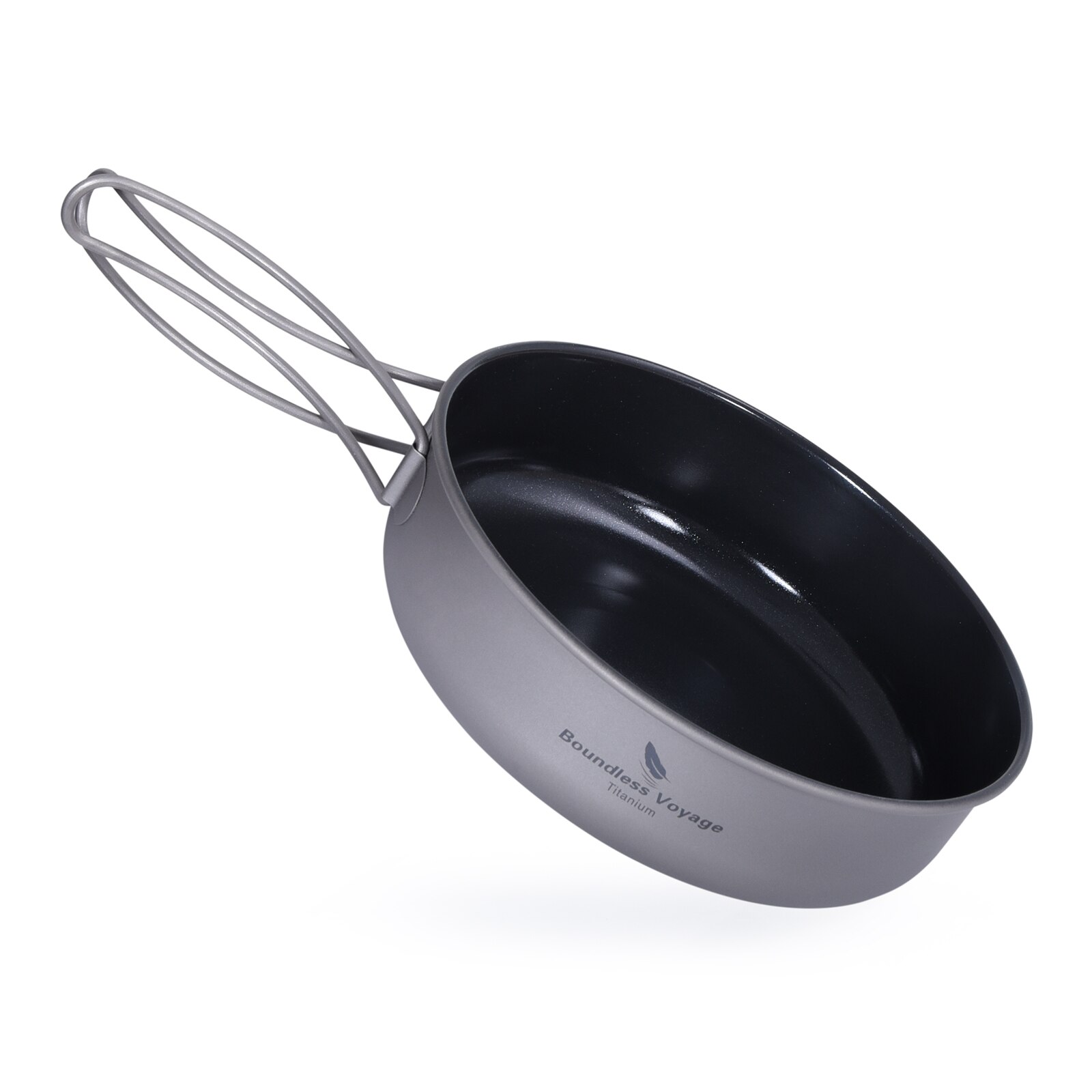 Grenseløs voyage titan non-stick stekepanne med sammenleggbart håndtak camping piknik stekepanne takke servise tallerken tallerken bolle: Ti2062c