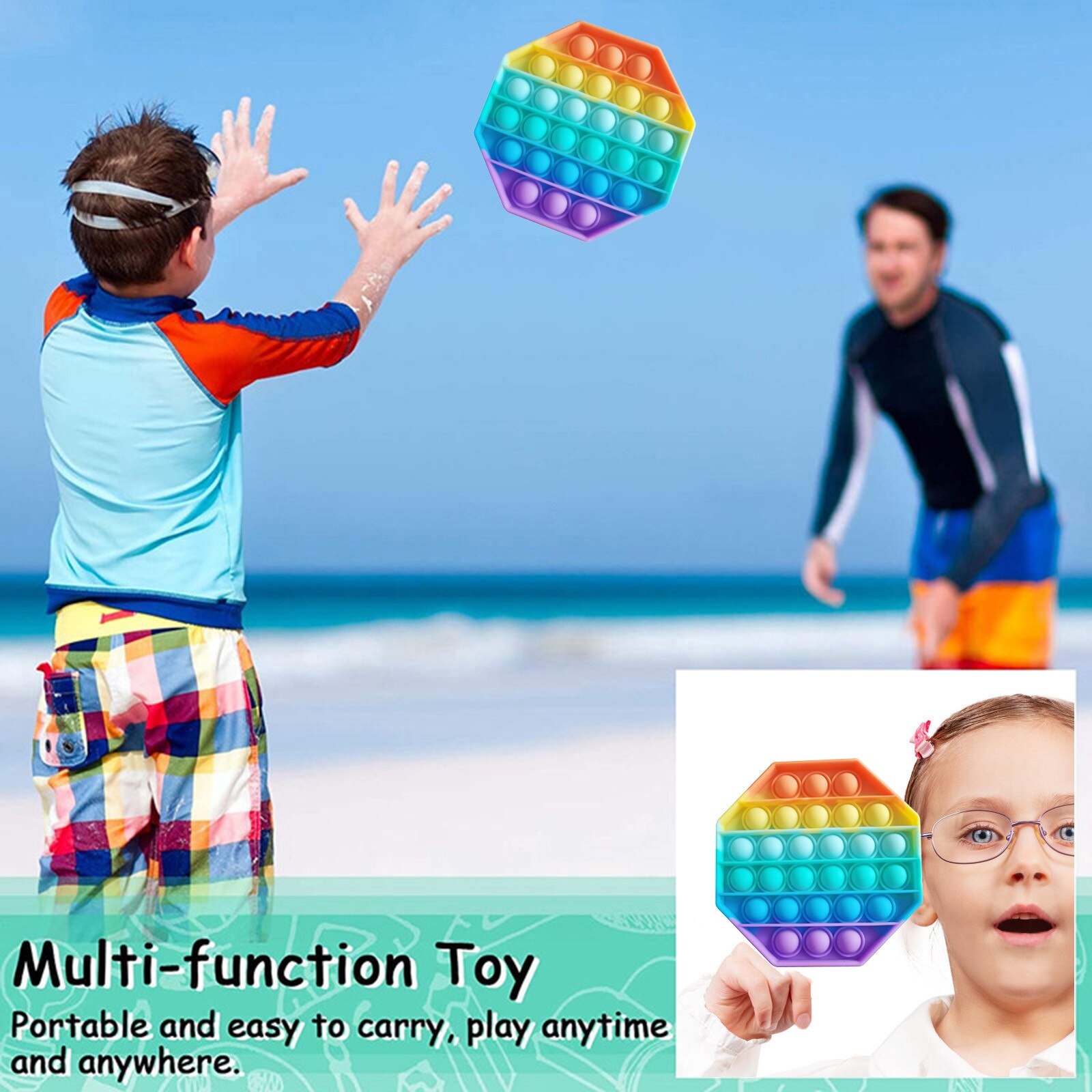Regenbogen Push Pop Es Zappeln Spielzeug Angst Entlasten Stress Blase Sensorischen Autismus Stressabbau Squishy Squeeze Spielzeug антистресс
