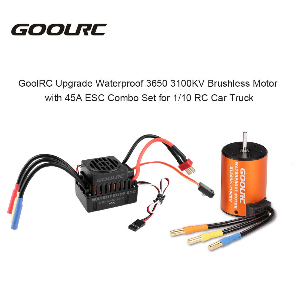 GoolRC Moteur RC Car 1:10 Parts 3650 3660 F540 3500KV 3100KV 3300KV 3800KV 3900KV 4300KV 4370KV Brushless Motor 45A 60A ESC: 3100KV Motor 45A ESC