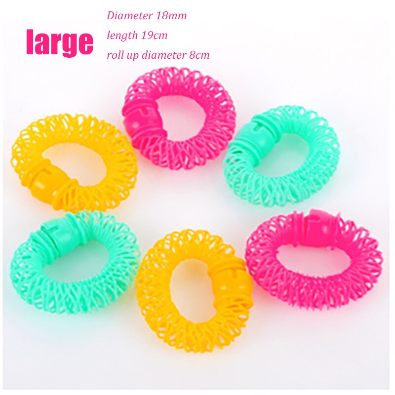 8 pièces/6 pièces magique coiffure bigoudi spirale boucles rouleau Donuts Curl outil de coiffure bricolage bigoudis accessoires: L size 6 pcs