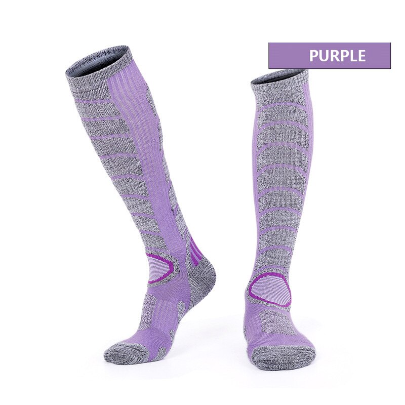 1 paire chaussettes de Ski à longues barreled hommes femmes Terry Ventilation thermique bas activités de plein air Ski randonnée escalade hiver