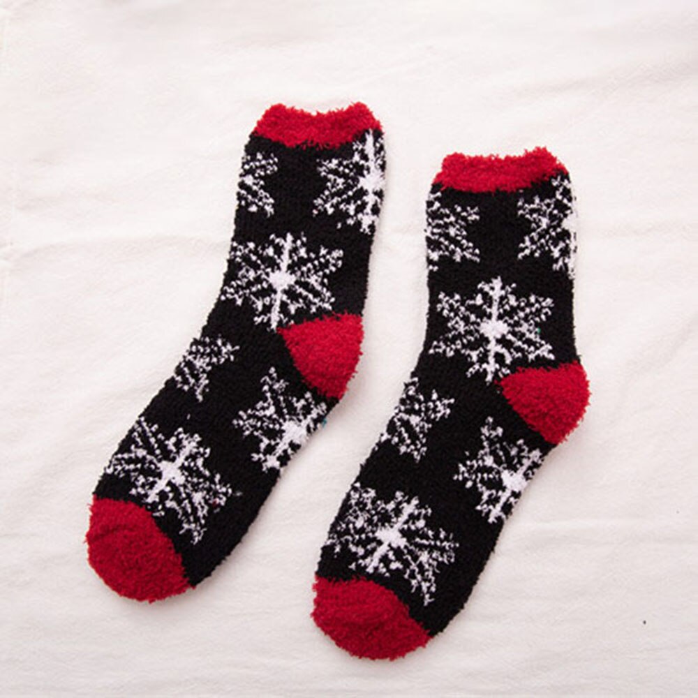 1 Paar Warm Vrouwen Mannen Sokken Kerstcadeau Sok Leuke Dikke Coral Fleece Volwassen Herfst En Winter Kerst Sokken: 11