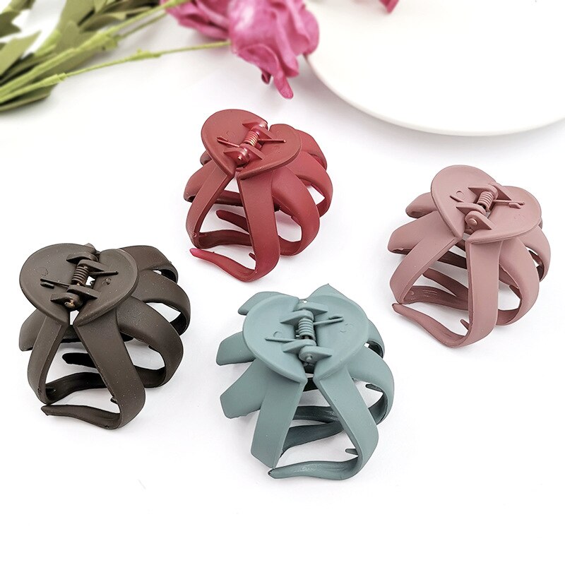 Solid Color Hair Claw Geometric Hollowing Simple Matte Crab Clamp for Women Girls Large Size Hair Clips Hair Accessories