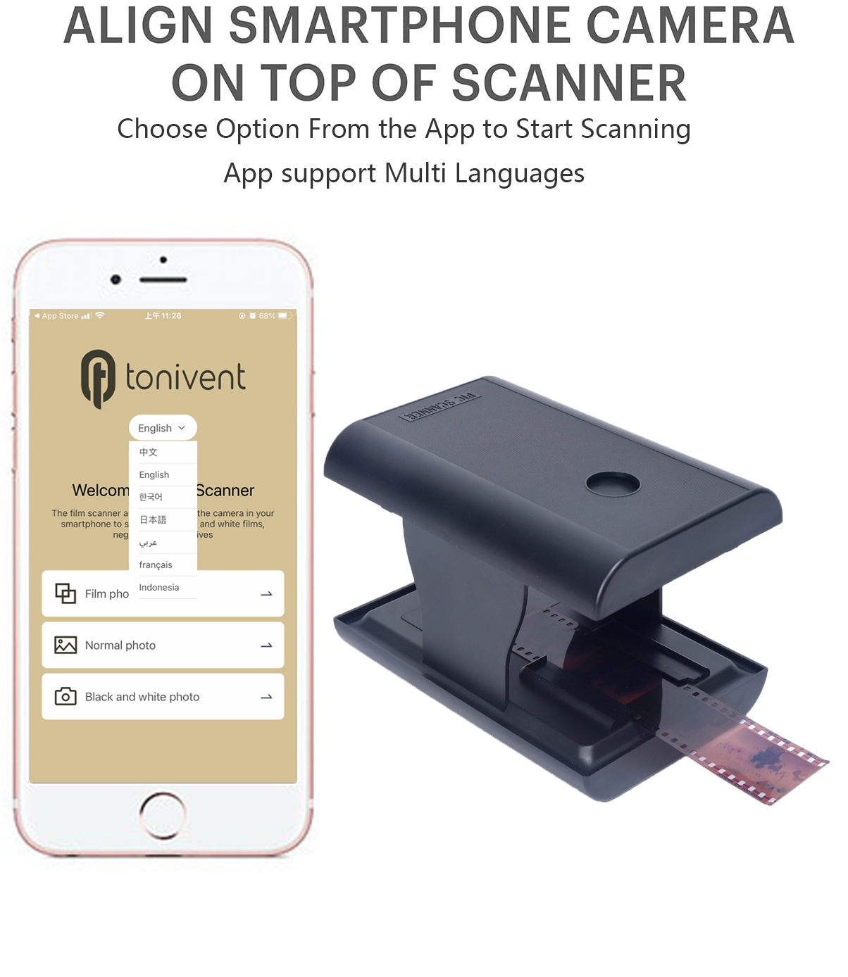 TON169 Mobile Film and Slide Scanner Lets You Scan and Play with Old 35mm 135mm Films and Slides Using Your Smartphone