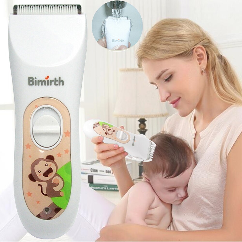 Mute Quiet Rechargeable Baby Hair Clipper Cordless Safe Ceramic Blade Waterproof Children