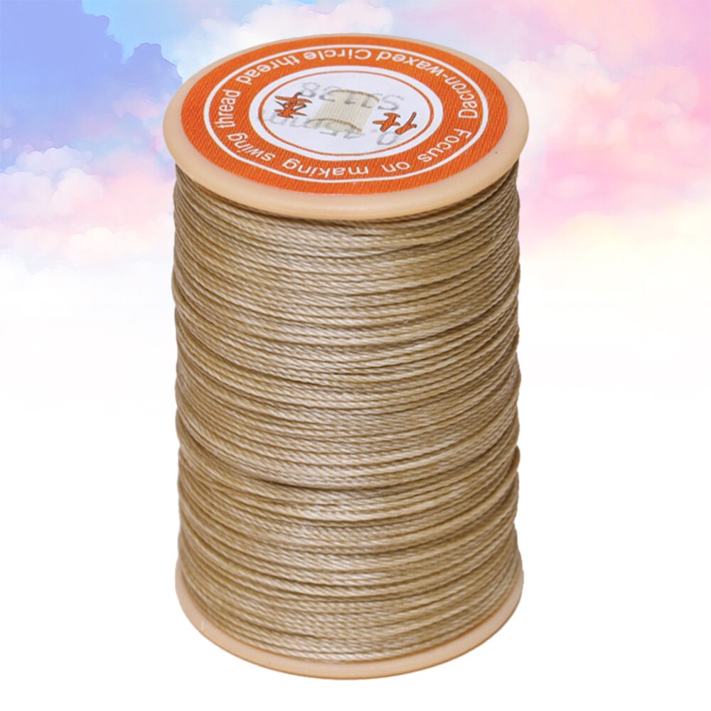 1PC 0.45mm Round Waxed Thread Leather Sewing Thread Hand Stitching Thread for Craft DIY (White): Beige