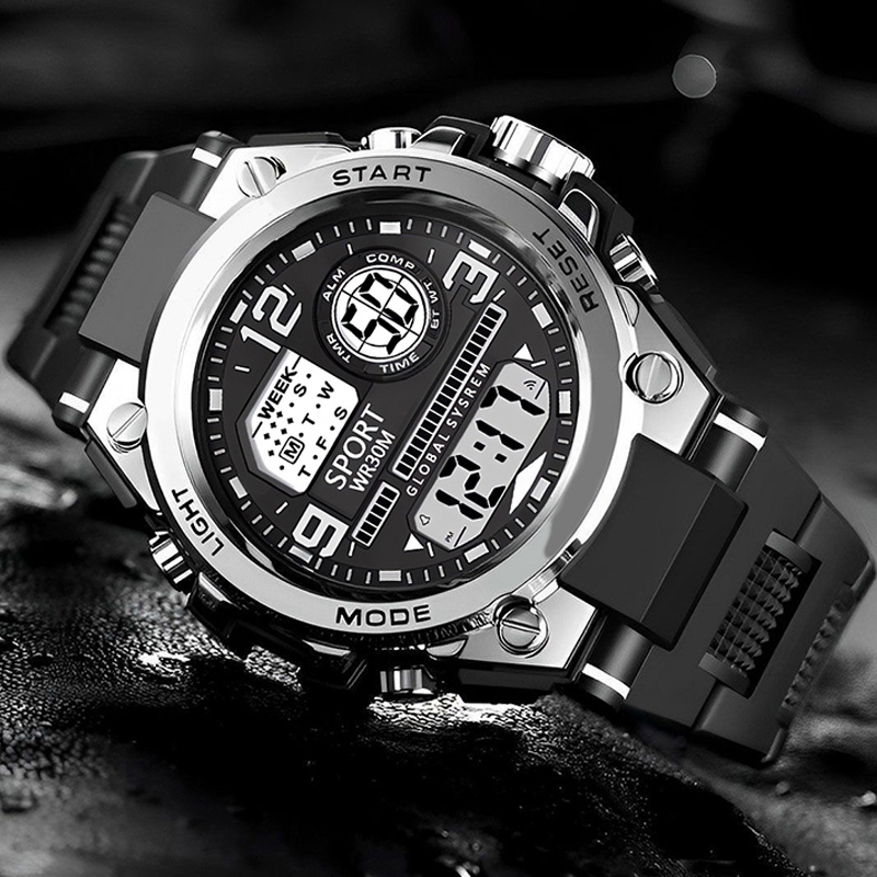 Reloj deportivo multifunción para hombre, reloj despertador luminoso resistente al agua, reloj Digital LED para hombre, reloj de pulsera electrónico con Esfera Grande para hombre